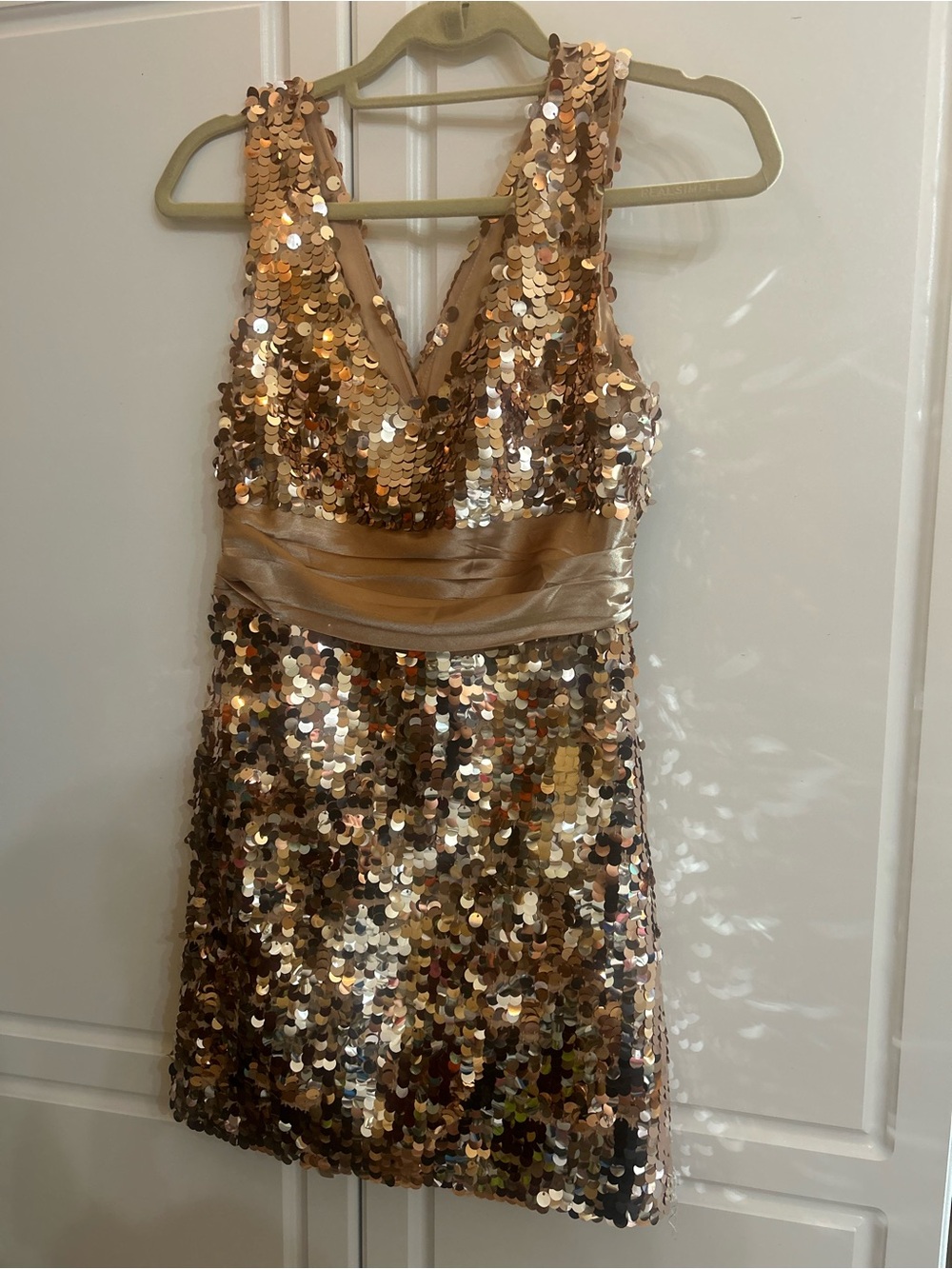 Forever 21 Rose Gold Sequin Dress Size Small (4)